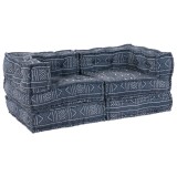 VidaXL Canapea modulară convertibilă 2 locuri de la , textile indigo
