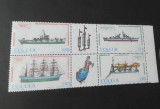 Serie completă Italia 1977 &ndash; Nave istorice și maritime, 4 timbre + viniete, ștampilată -A40