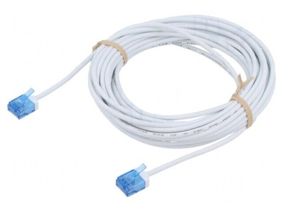 Cablu patch U/UTP 6a 7,5m alb LSZH 32AWG foto