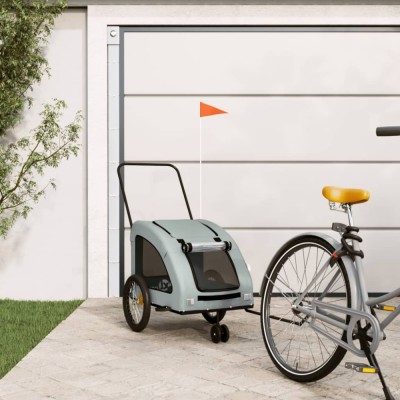 Remorcă de bicicletă animale companie, gri, textil oxford/fier foto