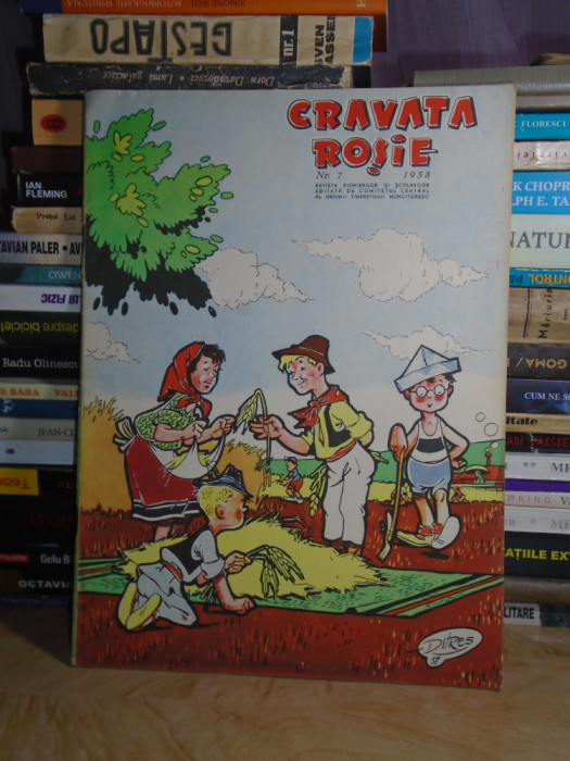 CRAVATA ROSIE * REVISTA PIONIERILOR SI SCOLARILOR , NR. 7 / 1958