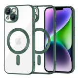 Husa premium iPhone 14 Plus Techsuit Luxury Crystal MagSafe, verde inchis