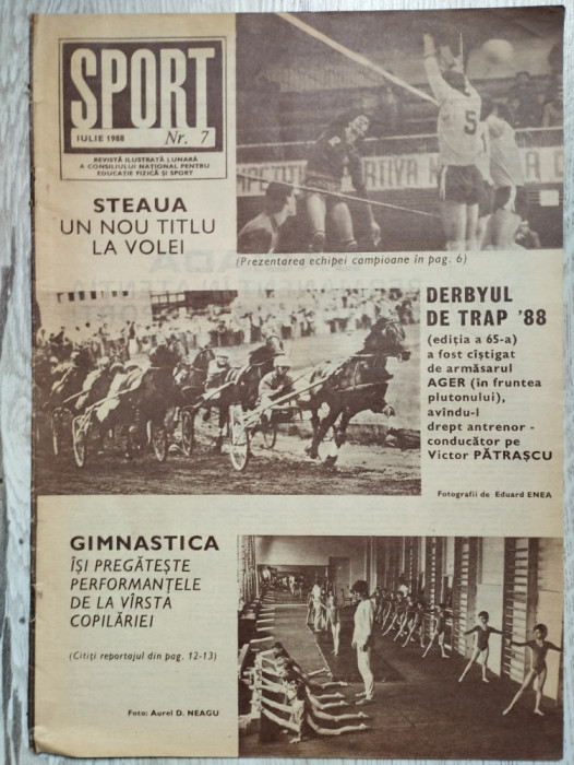 Revista SPORT nr. 7 - Iulie 1988 - Steaua Bucuresti