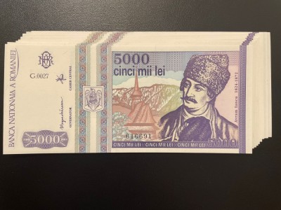 Romania 5000 lei, 1993, UNC foto