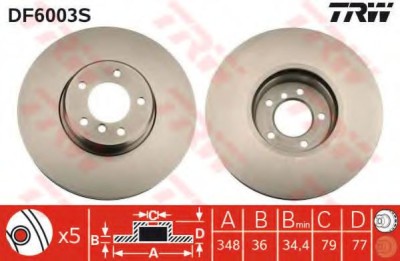 Disc frana BMW Seria 6 (E63) (2004 - 2010) TRW DF6003S foto