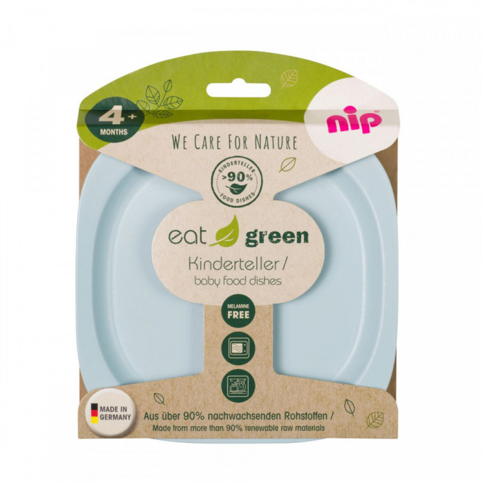 Set 2 farfurii pentru mancarea copiilor nip Eat Green 37068