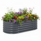 Strat inaltat gradina 160x80x45 cm, otel galvanizat rezistent la coroziune, jardiniera metalica pentru legume si flori