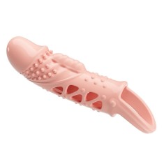 Manșon pentru penis cu vibratii PRETTY LOVE &ndash; CECELIA, NUDE (18,5CM)