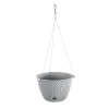Ghiveci Suspendat Gri Splofy WS, 23 cm, cu Lant, Rotund, Plastic, Decorativ Gradina Balcon, Prosperplast