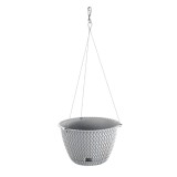 Ghiveci decorativ cu lant, rotund,​​​​​​​ gri, 23x14.5 cm, Splofy WS