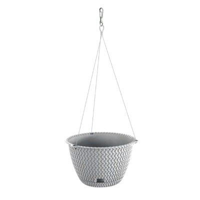 Ghiveci decorativ cu lant, rotund,​​​​​​​ gri, 23x14.5 cm, Splofy WS foto