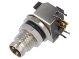 Conector M8 soclu tată 3 pini 48V 4A IP67 unghi LUTRONIC
