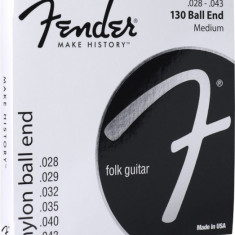 Corzi chitara clasica Fender 130 Clear/Silver Nylon Classic - Ball End 28-43