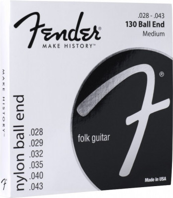 Corzi chitara clasica Fender 130 Clear/Silver Nylon Classic - Ball End 28-43 foto