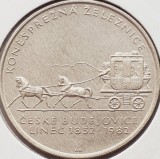 585 Cehoslovacia 100 Korun 1982 Horse drawn railway km 107 argint, Europa