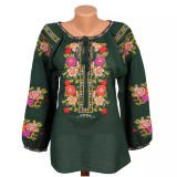 Cumpara ieftin Ie Traditionala Verde cu Motiv Floral Multicolor - IML24