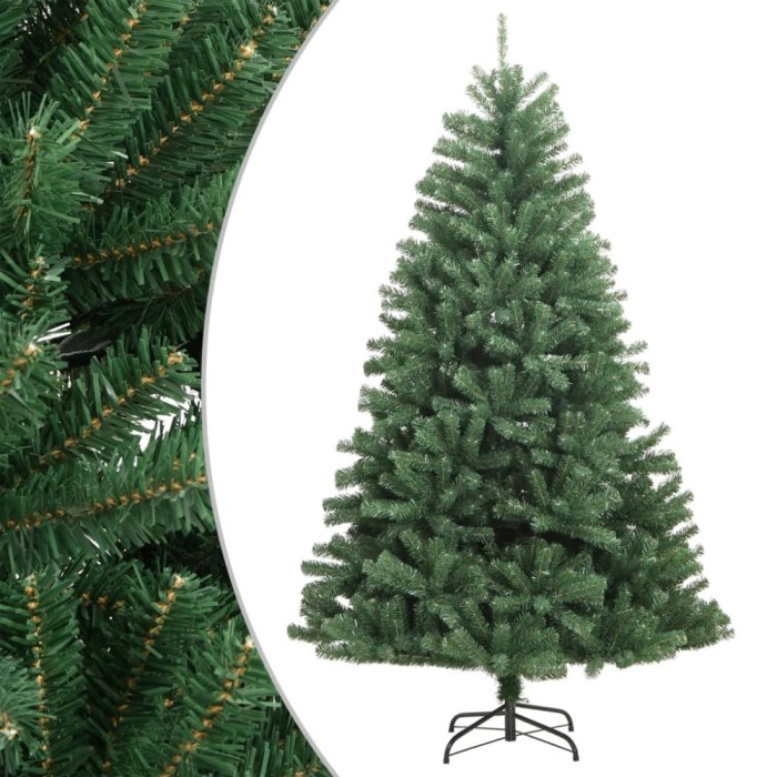 Brad de Crăciun artificial cu suport și balamale, verde, 300 cm
