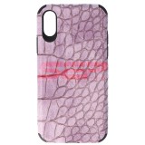 Husa iPhone X/XS Mov Crocodil Piele Eco TPU