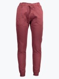 Pantaloni sport barbati cu talie elasitica din bumbac cu logo brodat visiniu, XL