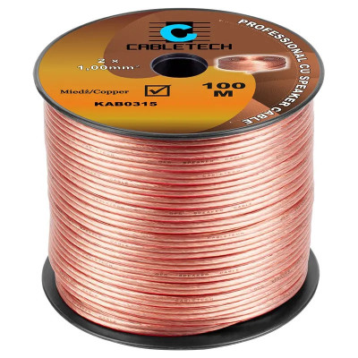 Cablu Difuzor Cabletech Cupru Rola 100 m 2x1 mm2 foto