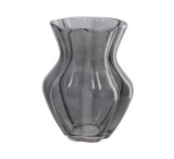Vaza flori sticla gri 18 x 22 cm