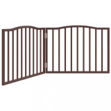 Cumpara ieftin Poarta pentru caini pliabila 2 panouri maro, 160 cm, lemn plop