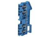 Conector albastru pentru șine 0,08-2,5mm2 cu 4 borne