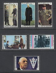 Ras Al Khaima 1972 - Generalul De Gaulle, serie neuzata foto