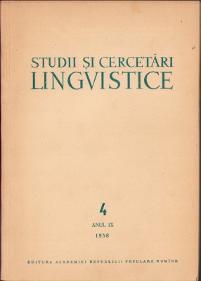 HST C1868 Studii și cercetări lingvistice 4/1958 foto
