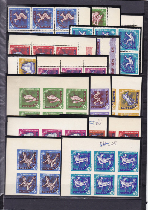 1963 LP 571 LP 571 a INNSBRUCK BLOCURI DE 6 TIMBRE DANTELATE+NEDANTELATE MNH