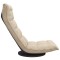 Scaun de podea pivotant, crem, material textil - 4