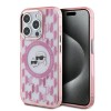 Husa MagSafe pentru Apple iPhone 15 Pro Max, Karl Lagerfeld, IML Monogram Karl &amp; Choupette&#039;s Heads, Roz
