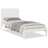 Cumpara ieftin Cadru pat foarte lung fara saltea, alb, 90x210 cm lemn masiv