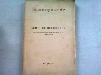 LUCRARILE SCOALEI DE ARHIVISTICA NR. 2 - LECTII DE DESCHIDERE foto
