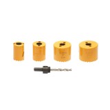 Set 4 carote bimetal cu adaptor pentru lemn, rigips si plastic Hoteche