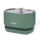 Cumpara ieftin Fantana de apa pentru pisici French Bandit, 2.5L, wireless, baterie 30 zile, filtrare 4 etape, inox, verde