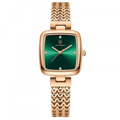 Ceas dama Poedagar Elegant Casual Fashion Quartz Auriu Verde foto