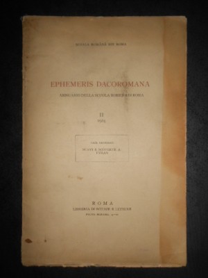 Paul Nicorescu - Ephemeris Dacoromana. volumul 2 (1924) foto