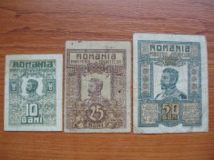 ROMANIA - SET 10 BANI 1917 + 25 BANI 1917 + 50 BANI 1917 , B1.14 foto