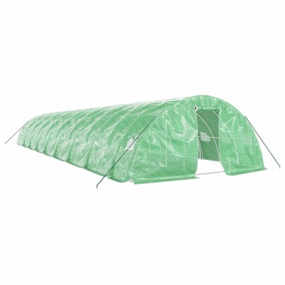 Sera cu cadru din otel, verde, 90 m&amp;sup2;, 18x5x2,3 m foto
