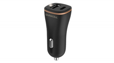 &amp;Icirc;ncărcător de mașină Duracell USB, USB-C 27W (negru) foto