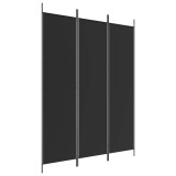 Cumpara ieftin Paravan de camera cu 3 panouri, negru, 150x200 cm, textil