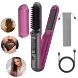 Perie de par portabila 2 in 1, Cuantis, 4 trepte de temperatura, incalzire rapida, tehnologie cu ioni negativi, baterie 5000mAh, USB tip-C, siguranta
