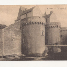 FV5-Carte Postala- FRANTA - Nantes, Les tours du Chateau, circulata 1904