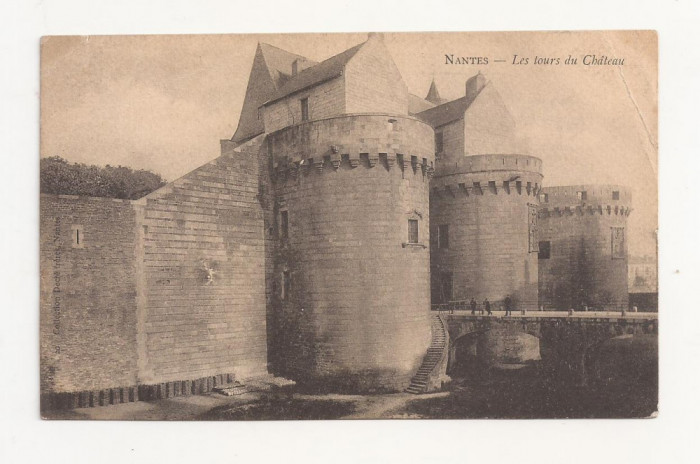 FV5-Carte Postala- FRANTA - Nantes, Les tours du Chateau, circulata 1904