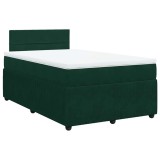 Cumpara ieftin Pat box spring cu saltea, verde inchis, 120x190 cm, catifea