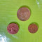 E296-Set 3 Medalii Eurocent UNC Probe Specimen Papa Vatican 1.2. 5 Cent aurite.