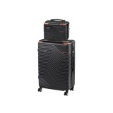 Set 2 Valize cu Roti Leziter TraveLux Urban VIII, ABS, Negru, Valiza Mana 28x36x16cm, Valiza Mare 76x50x29cm