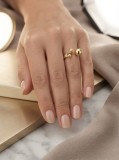 Cumpara ieftin Inel din Argint 925 Open Ring cu Sfere Placat cu Aur