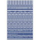 Outsunny Covor pentru Exterior 182x274 cm Reversibil, Covor Pliabil din Polipropilen 310 g/m&sup2; Albastru si Alb | Aosom Romania